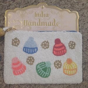 Handmade Beaded Woman Christmas Pouch - Multicolor